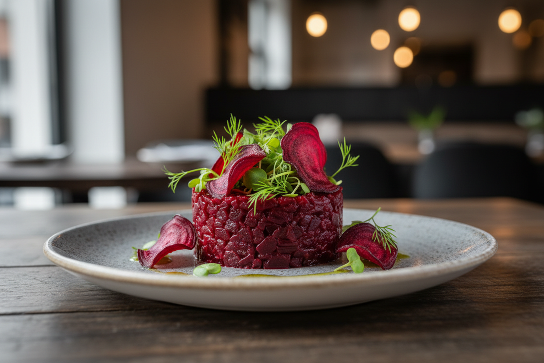 Rote Beete-Tatar mit Rote Beete-Chips