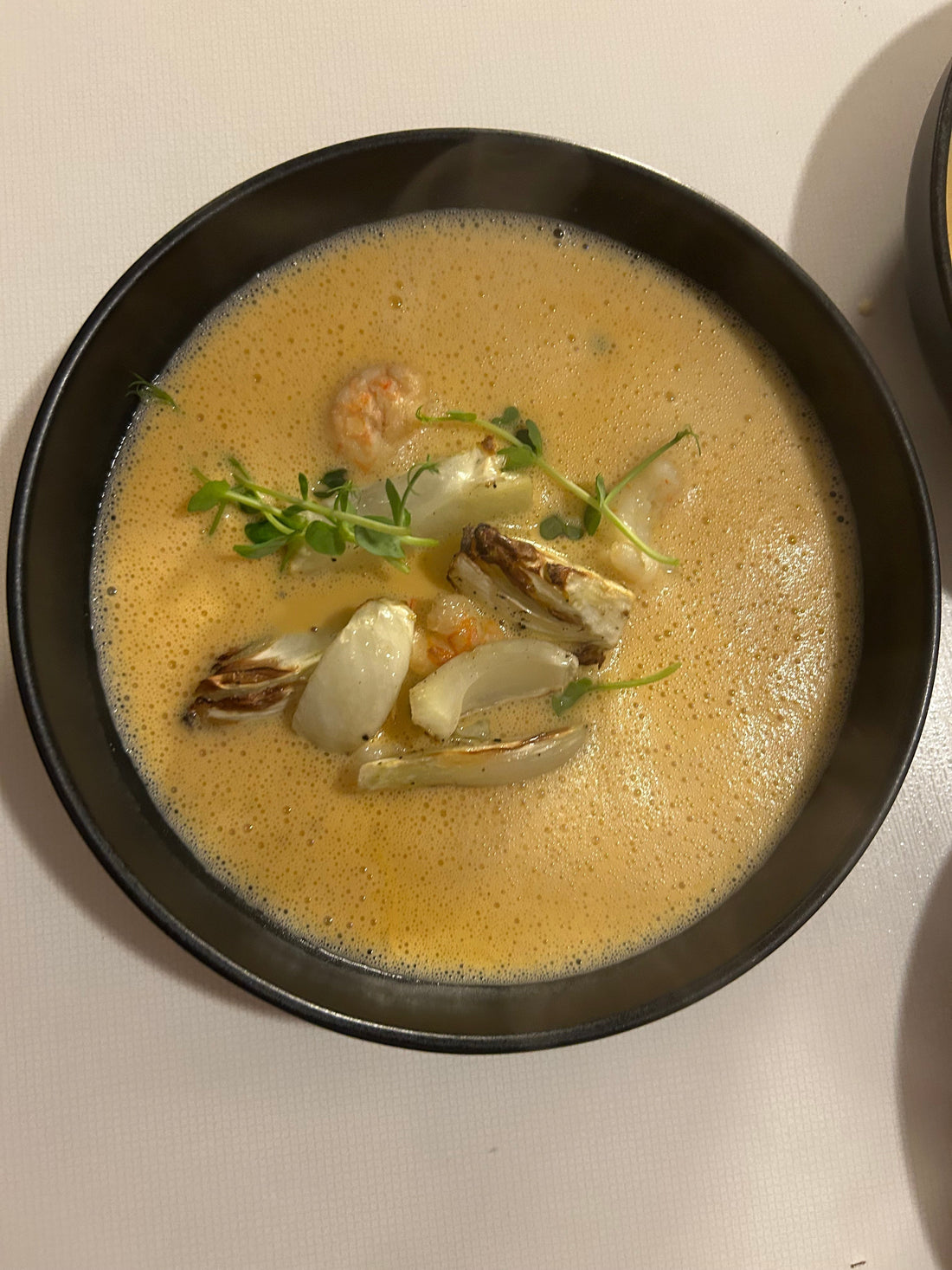 Krustentierschaum mit frittiertem Fenchel