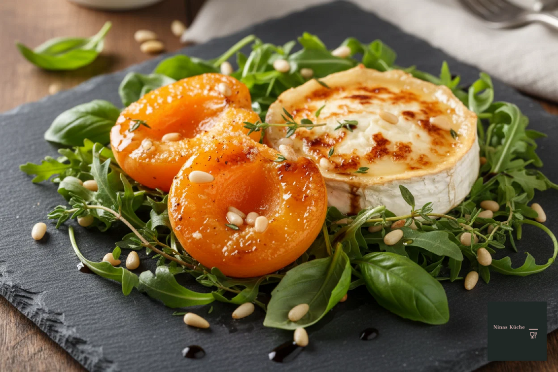 Sommersalat mit Aprikosen und Ziegenkäse
