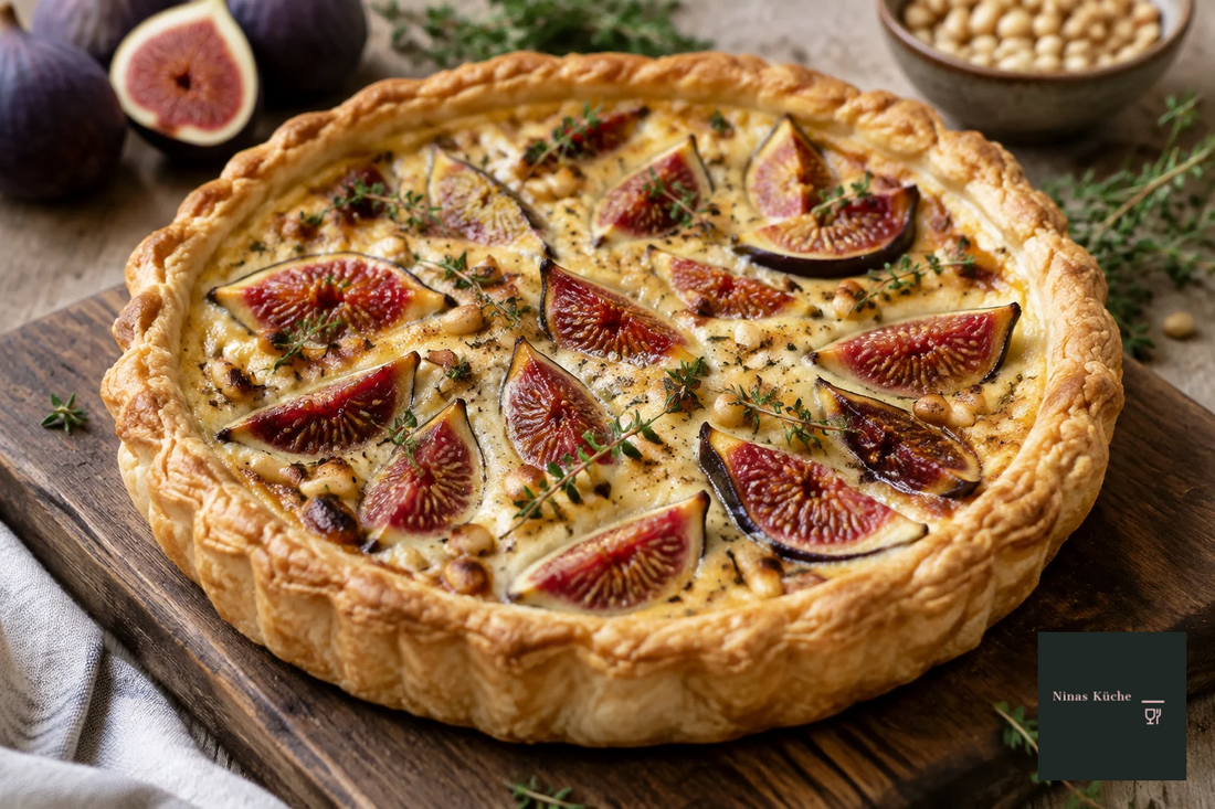 Feigen-Quiche mit Pinienkernen
