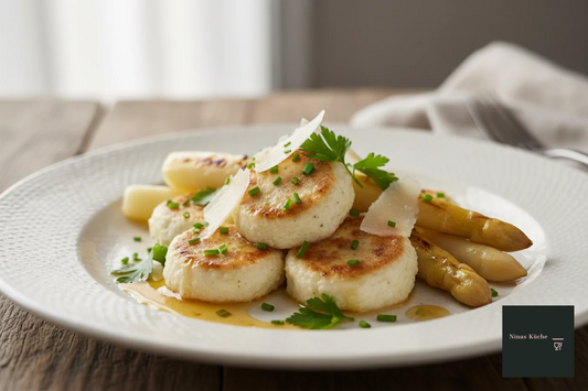 Gnudi mit gebratenem Spargel - köstlich italienisch