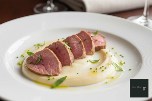 In Weißwein pochiertes Kalbsfilet auf Selleriepüree - Frühlingsliebe