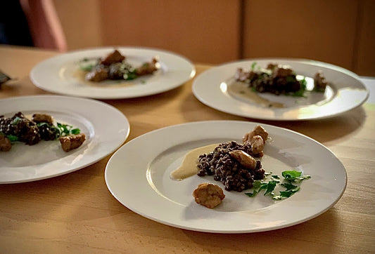 Gebratenes Kalbsbries mit lauwarmem Linsensalat