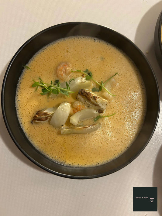 Krustentierschaum mit frittiertem Fenchel