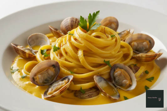 Linguine mit Venusmuscheln, Safran und Pastis