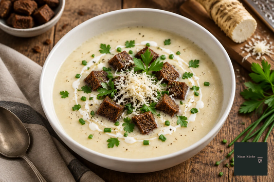 Krensuppe mit Schwarzbrotcroûtons - cremig-pikanter Seelenwärmer