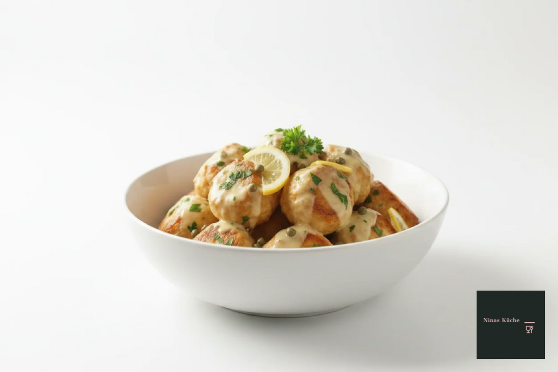 Polpette di pesce mit Zitronensauce