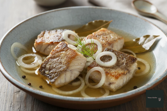 Saure Forelle mit Riesling, Schalotten und Limette