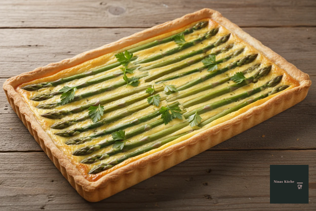 Spargeltarte mit grünem Spargel
