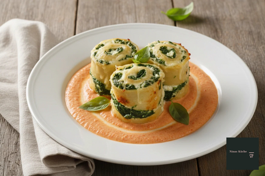 Spinat-„Involtini“ auf tomatisierter Panna da cucina