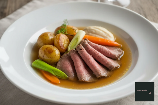 Klassischer Tafelspitz mit Brühe und frischem Meerrettich - in 2 Gängen